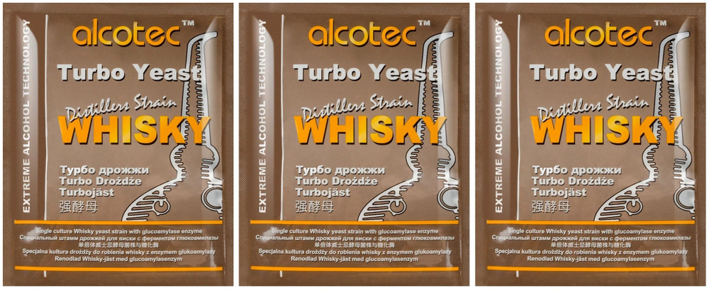 Спиртовые дрожжи Alcotec Whisky Turbo с глюкоамилазой, 3х73 гр (Спиртовые дрожжи Алкотек Виски Турбо #1