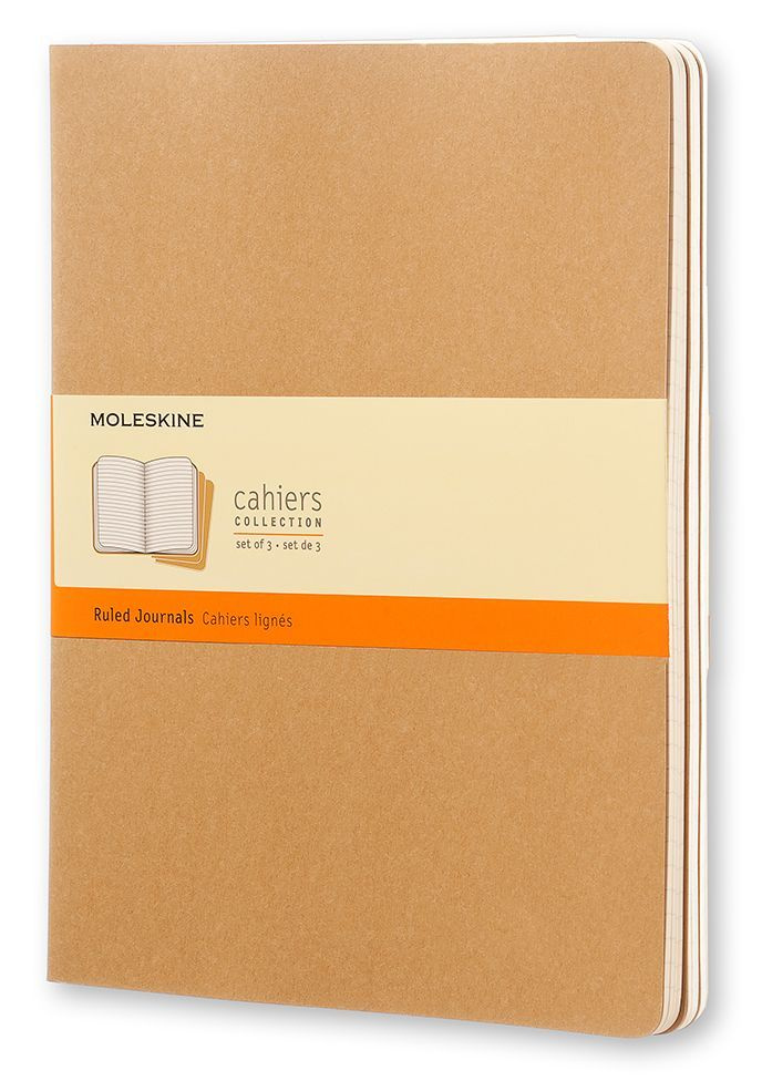 Блокнот Moleskine CAHIER JOURNAL XLarge 190х250мм обложка картон 120стр. линейка бежевый (3шт)  #1