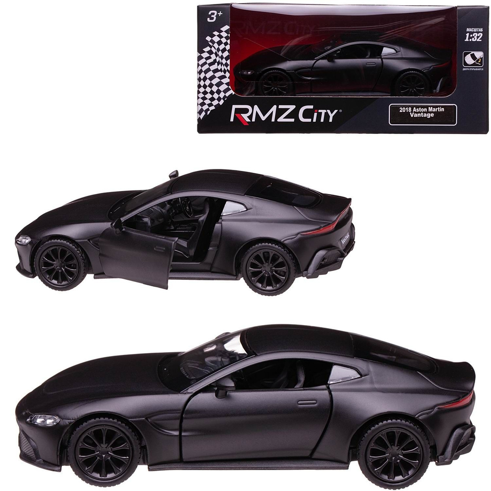 Машинка металлическая Uni-Fortune RMZ City 1:32 Aston Martin Vantage 2018 (цвет черный матовый)  #1