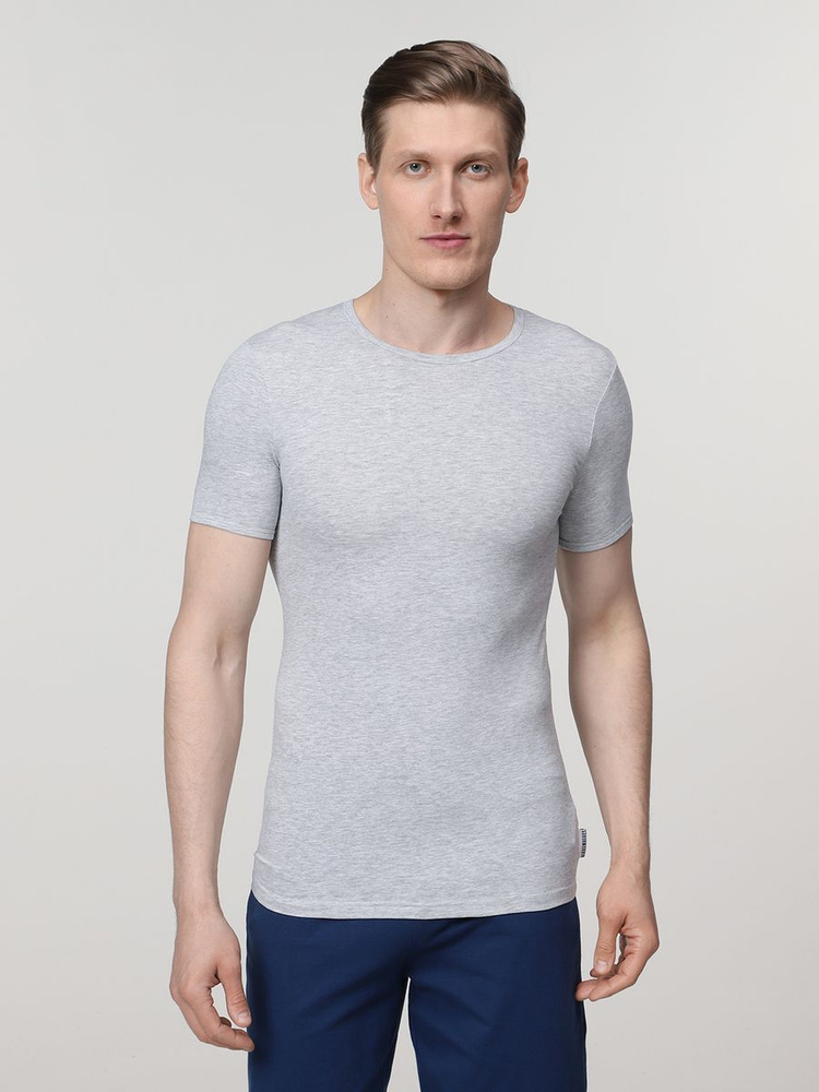 Футболка для дома Bikkembergs, размер 54, цвет grey, 95% хлопок 5% ...