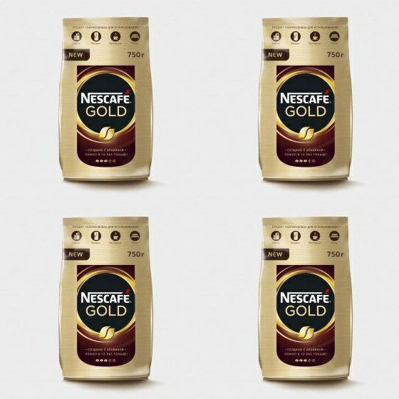 Кофе Nescafe Gold молотый в растворимом, комплект: 4 упаковки по 750 г  #1