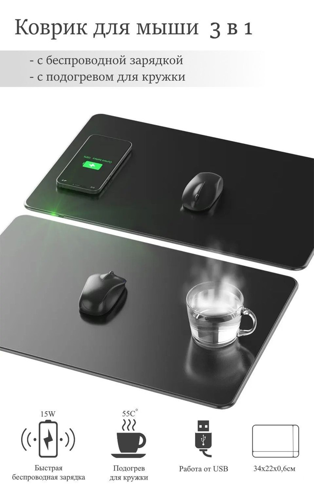 Коврик для мыши Mousepad, черный матовый - купить с доставкой по ...