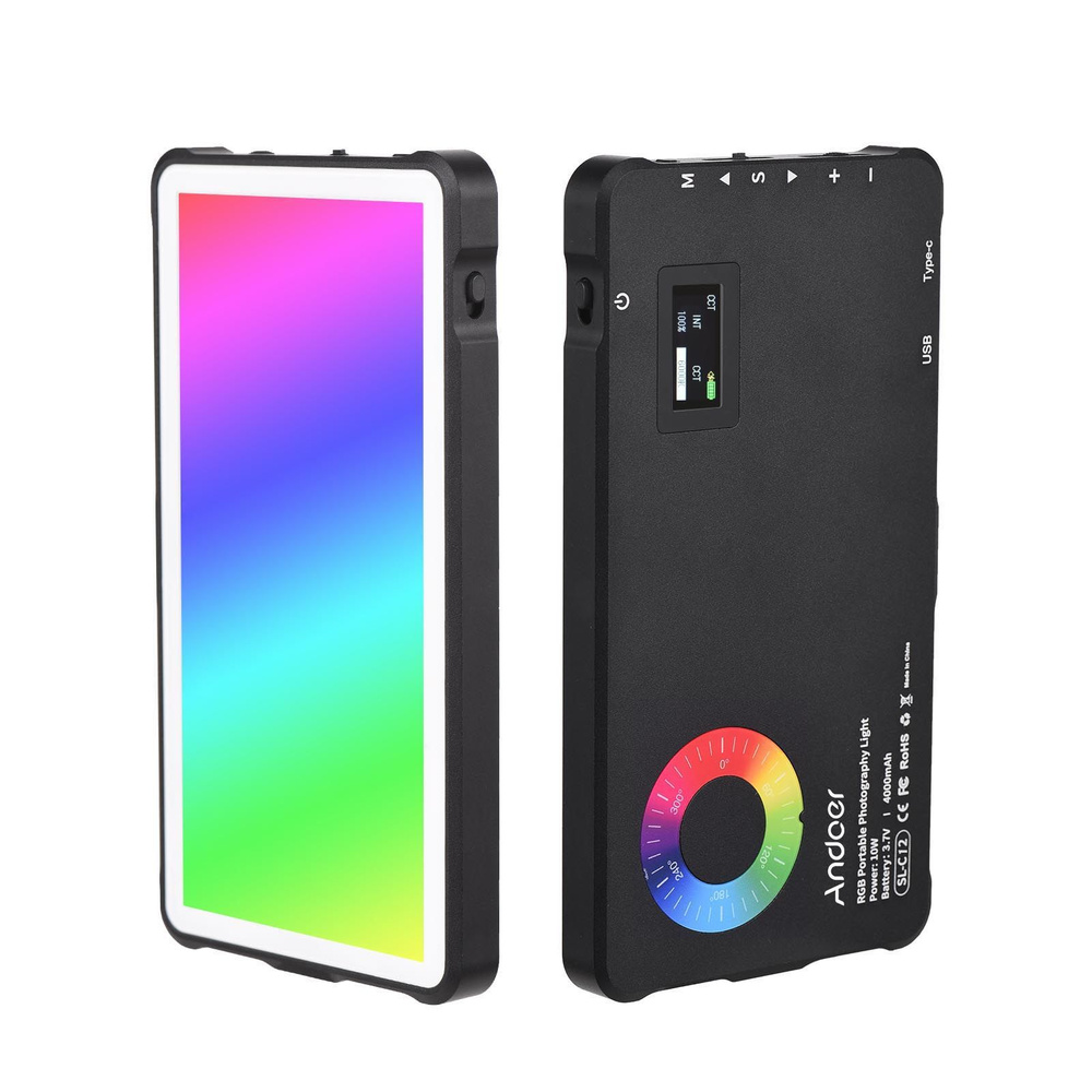 Andoer Pocket RGB Video Light Светодиодная панель заполняющего света 2500  9000K - купить с доставкой по выгодным ценам в интернет-магазине OZON  (1238363064)