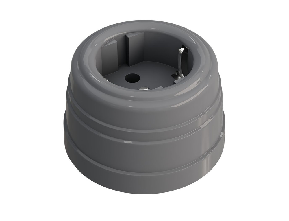 Ретро розетка пластиковая с заземляющим контактом для наружного монтажа ...