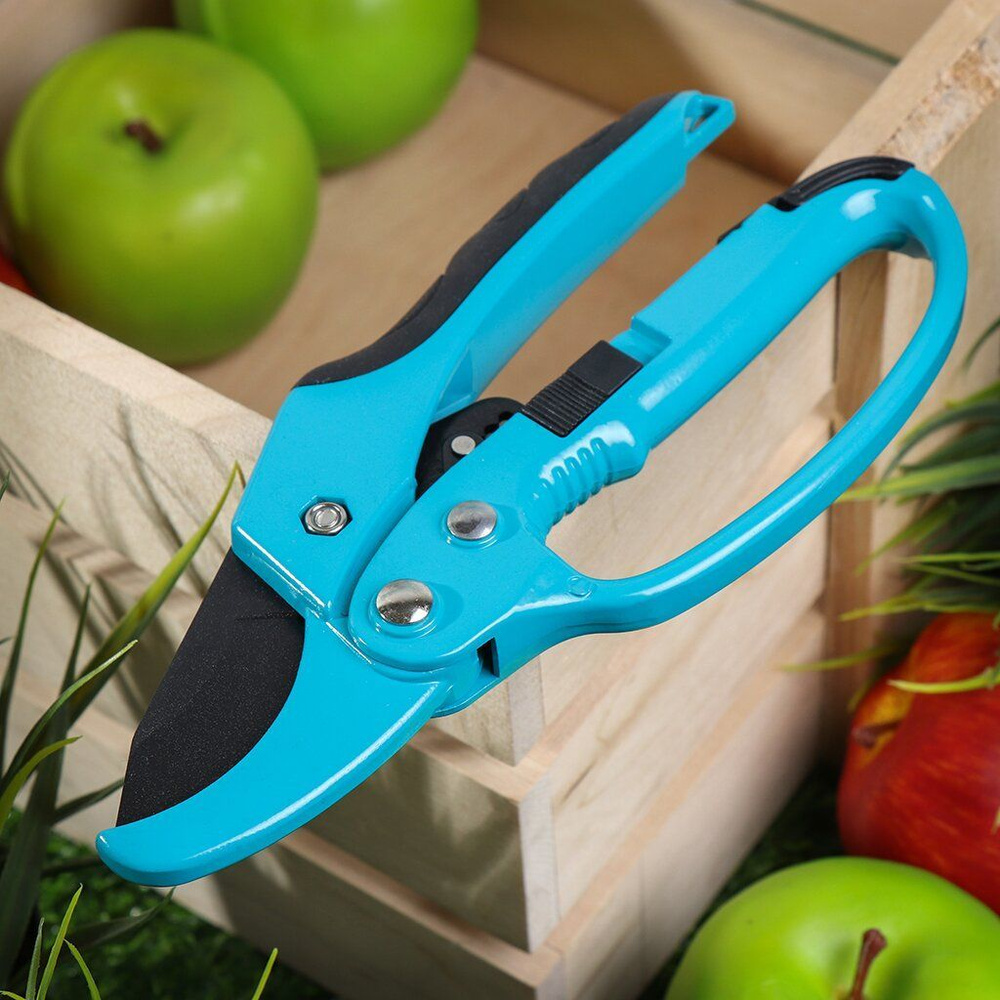 Секатор 200 мм, прямого реза, Grandy, Luxe, с храповым механизмом ...