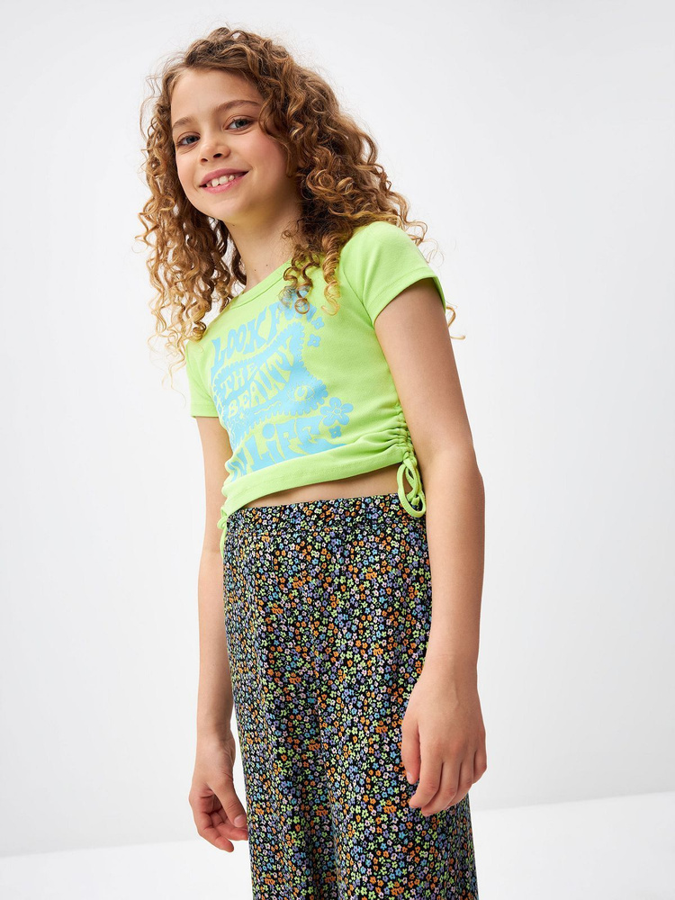 Футболка Sela, размер 128, цвет зеленый, 95% хлопок; 5% эластан ...