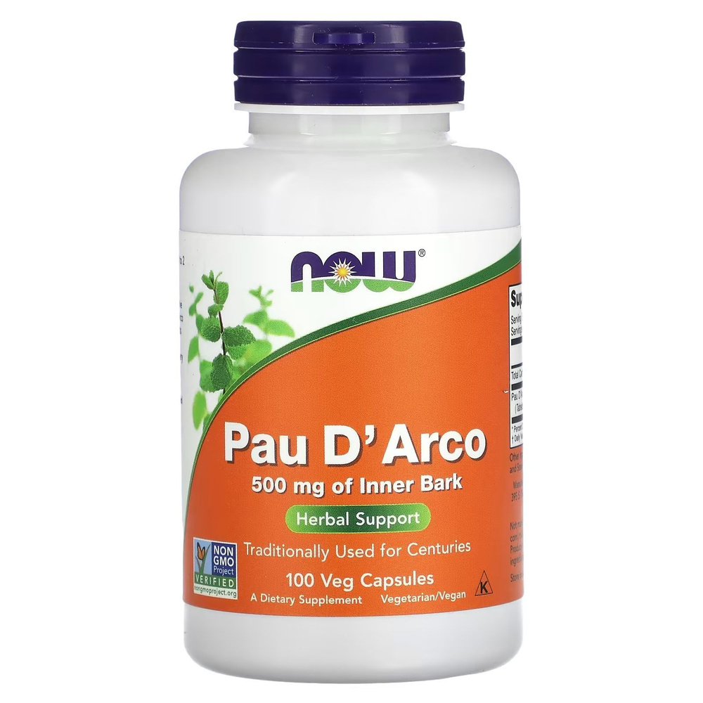 Пау дАрко (кора муравьиного дерева) NOW Foods Pau D'Arco 500 мг 100 ...