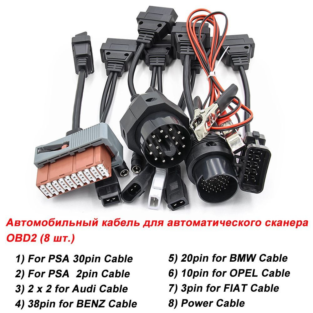 Комплектация 8 шт. Автомобильные кабели OBD OBD2 разъем-адаптер сканер для  Scania BMW диагностический инструмент Multidiag Pro