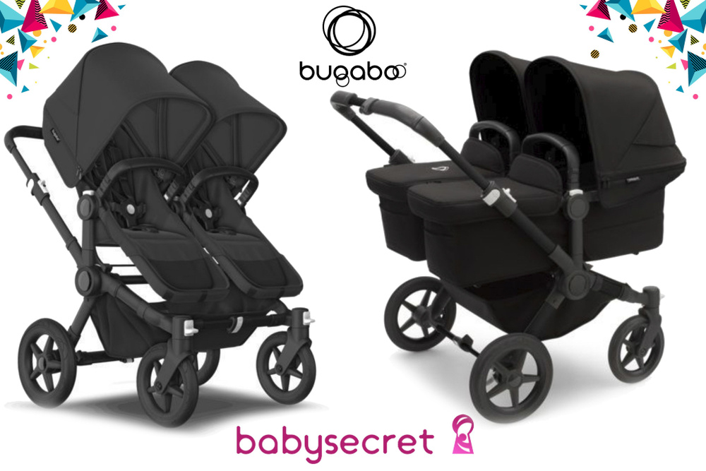 Детская коляска 2 в 1 для двойни Bugaboo Donkey5 Twin шасси Black (Midnight black)  #1