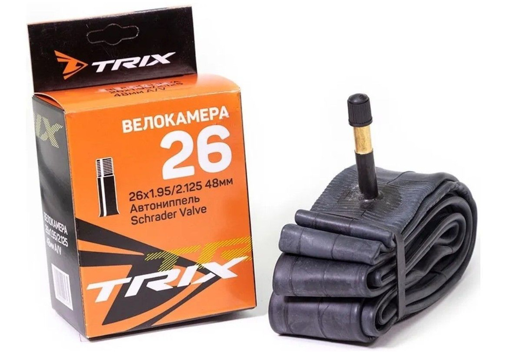 Камера для велосипеда TRIX 26х1.95-2.125, автомобильный ниппель ...