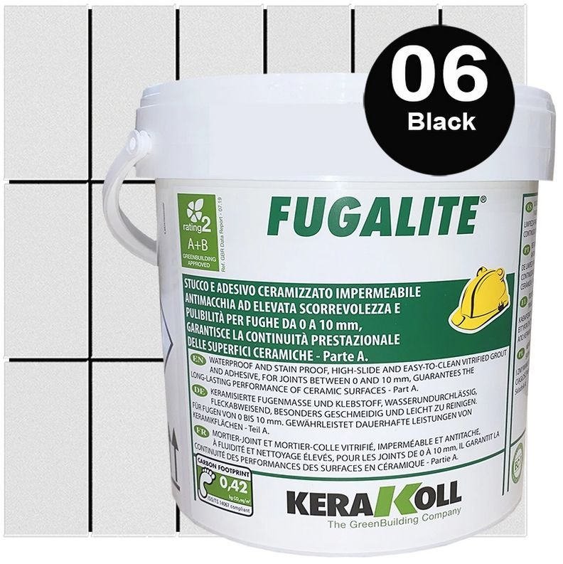 Эпоксидная затирка для плитки Kerakoll Fugalite Eco, мелкое зерно, Объем: 3 кг, Цвет: 06 Black (Черный) #1