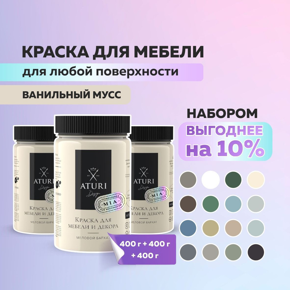  Aturi Design Набор для мебели меловая, без запаха, матовая .