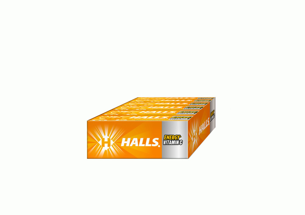 Карамель леденцовая Halls с витамином С и вкусом апельсина, 12 шт по 25 г  #1