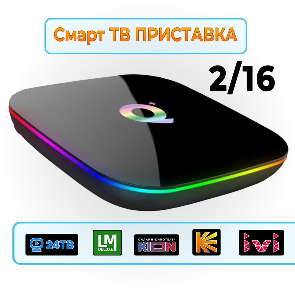 Смарт ТВ приставка Q plus 6K 2GB/16Gb: оригинальная приставка для  телевизора с медиаплеером и функцией смарт ТВ, android tv box, андроид тв  для ...