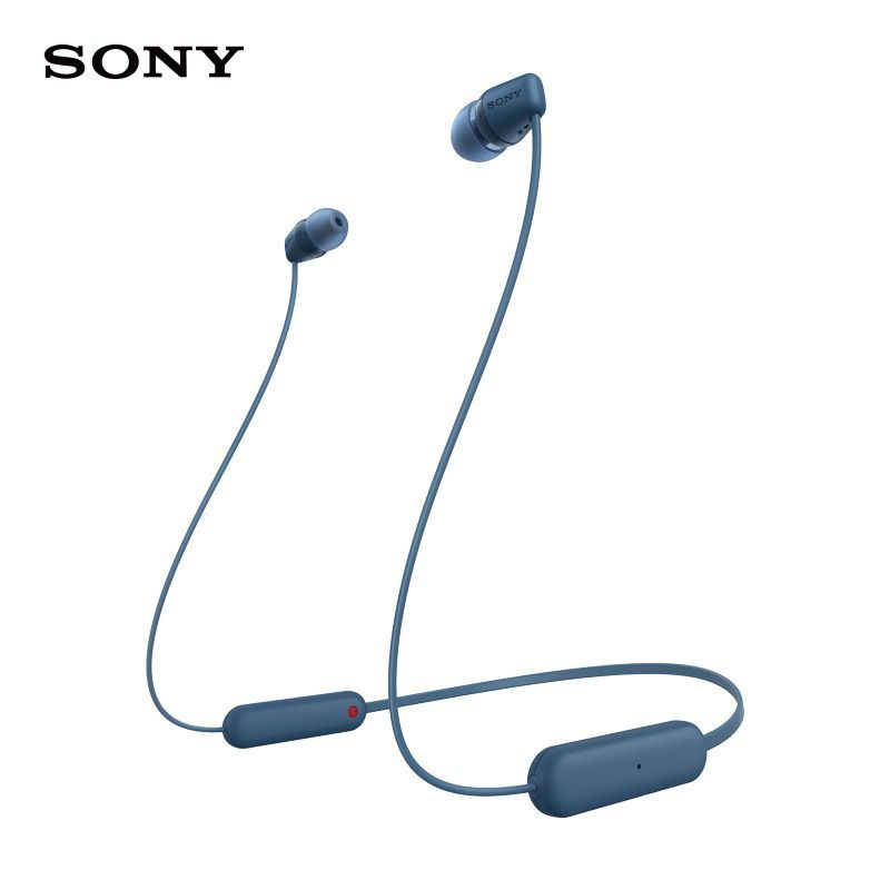 Sony Наушники беспроводные с микрофоном, Bluetooth, USB Type-C, синий  #1