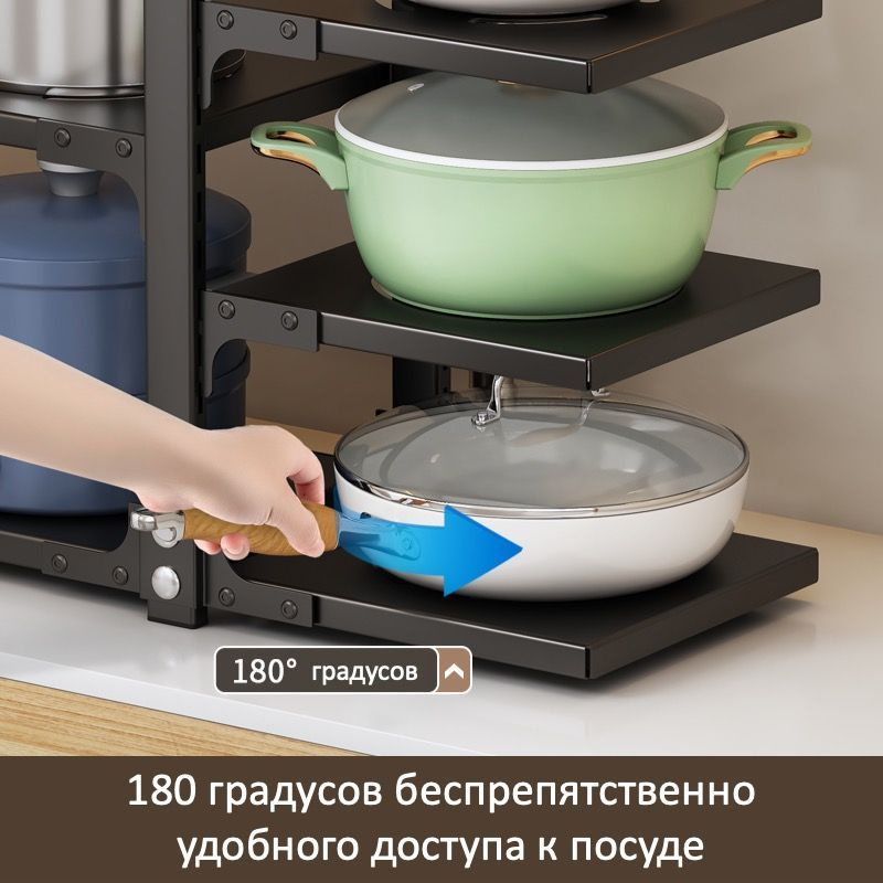 Держатель кухонный для крышек, для сковород, тарелок, кастрюль Kemei ...