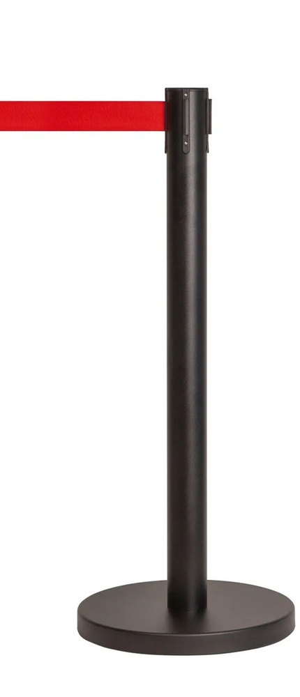 Мобильная стойка ограждения с вытяжной красной лентой 5 метров  #1