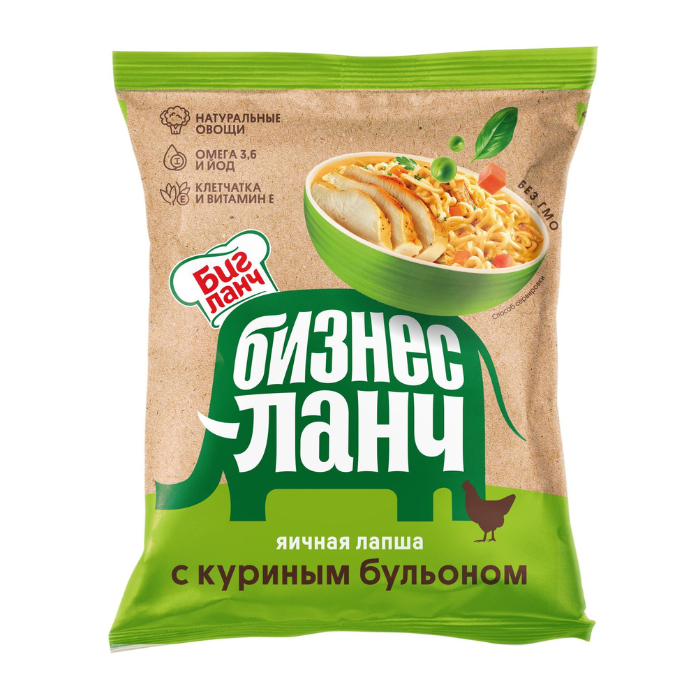 Бизнес Ланч, яичная лапша быстрого приготовления с КУРИНЫМ бульоном от Биг  Ланч 60 гр. * 10 штук - купить с доставкой по выгодным ценам в  интернет-магазине OZON (1056643366)