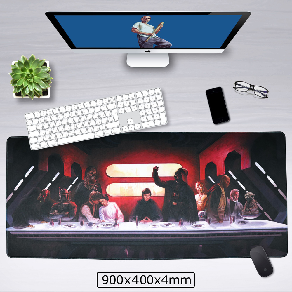 Игровой коврик для мыши STAR WARS Герои большой 900*400*4мм - купить с ...