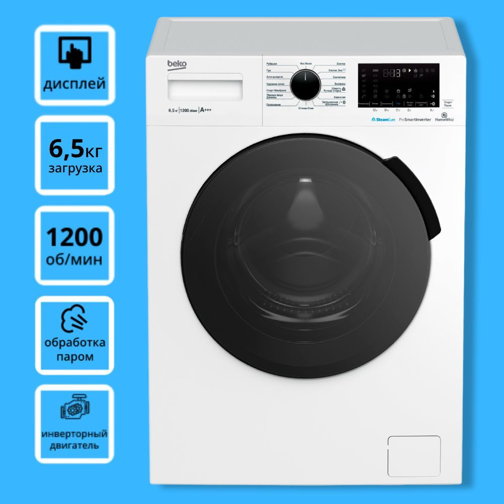 Стиральная машина Beko SteamCure WSPE6H616A, белый - купить по выгодной  цене в интернет-магазине OZON (937434165)