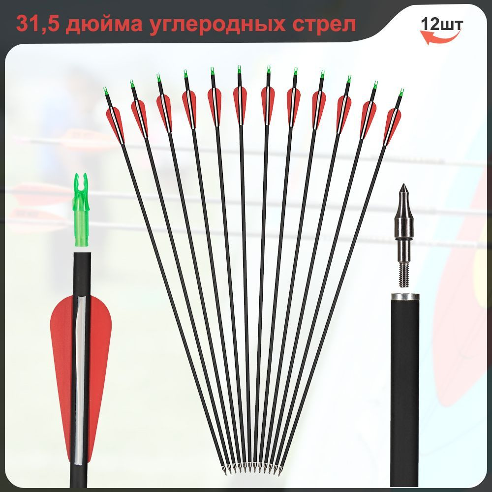 TOPARCHERY Стрела для лука, 12 шт - купить с доставкой по выгодным ...