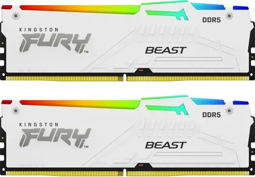 Kingston Fury Оперативная память Beast White RGB DDR5 5600 МГц 2x32 ГБ (KF556C40BWAK2-64)  #1