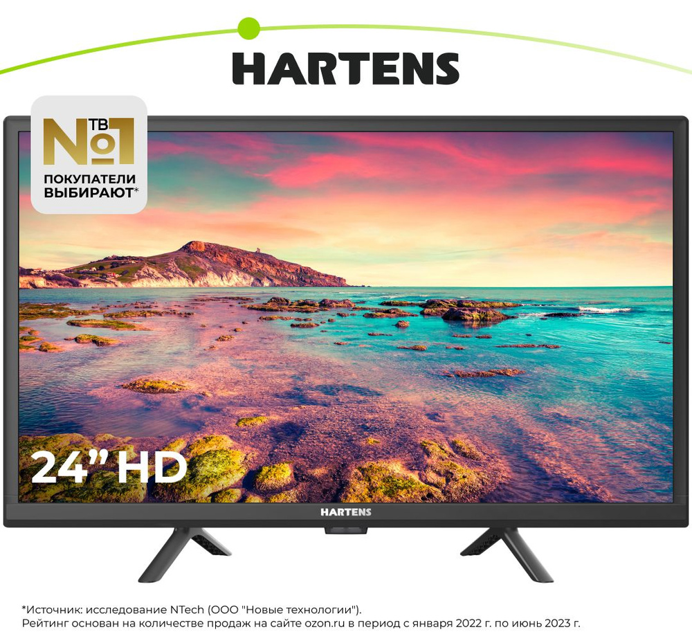 Hartens Телевизор HTV-24HDRO6B-HC22 24" HD, черный #1