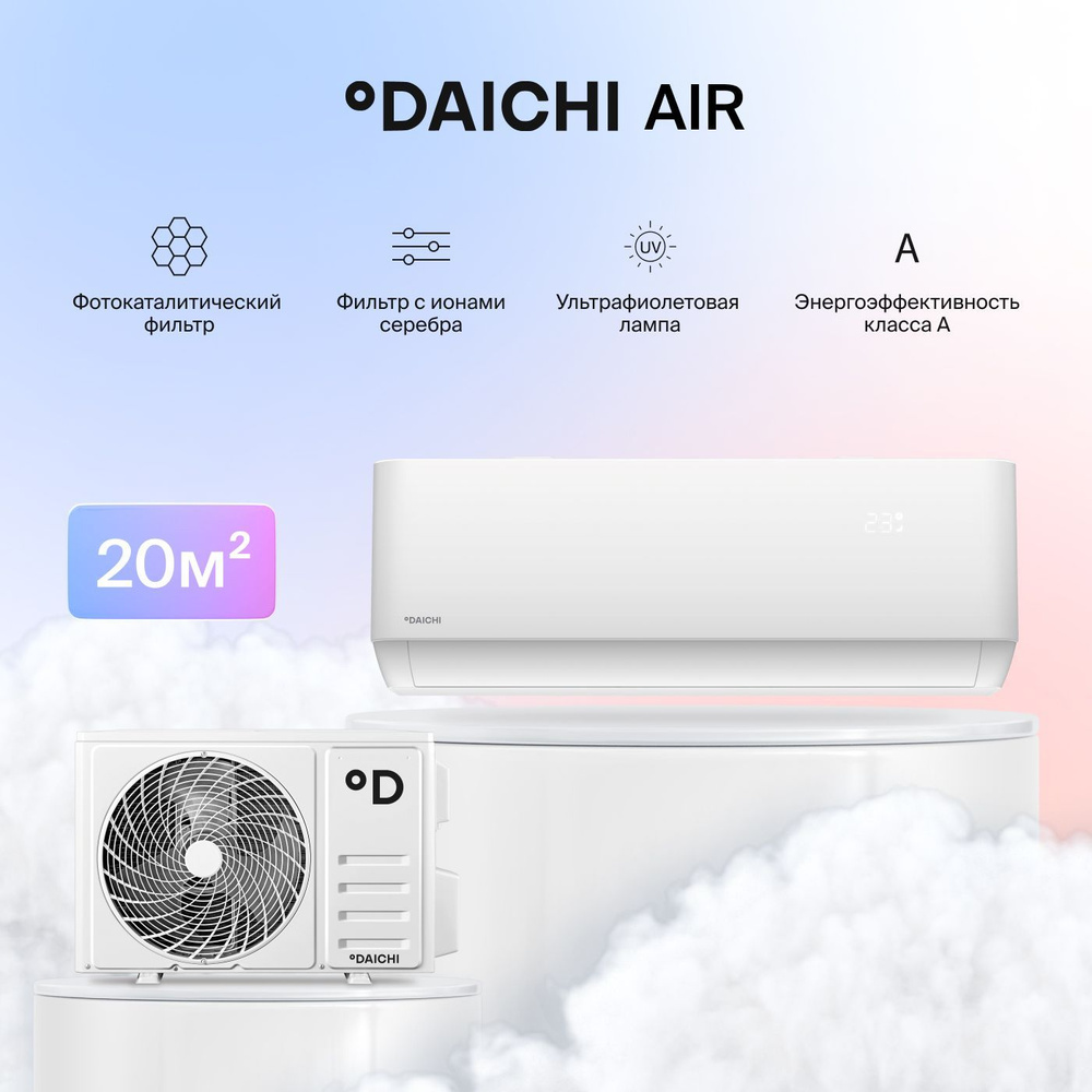 Настенная сплит-система Daichi Air AIR AIR20AVQ1/AIR20FV1, для помещений до  20 кв.м.