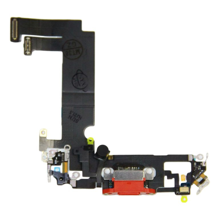 Шлейф для iPhone 12 mini на системный разъем и микрофон <красный> (OEM) #1