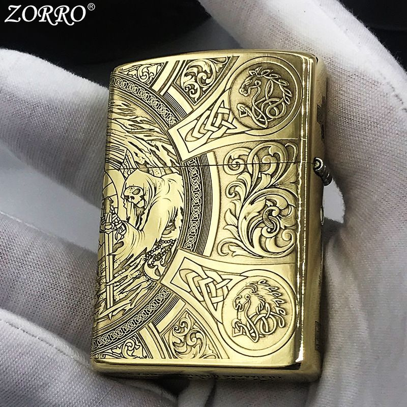 Зажигалка Zorro Медная резная керосиновая зажигалка - купить с ...