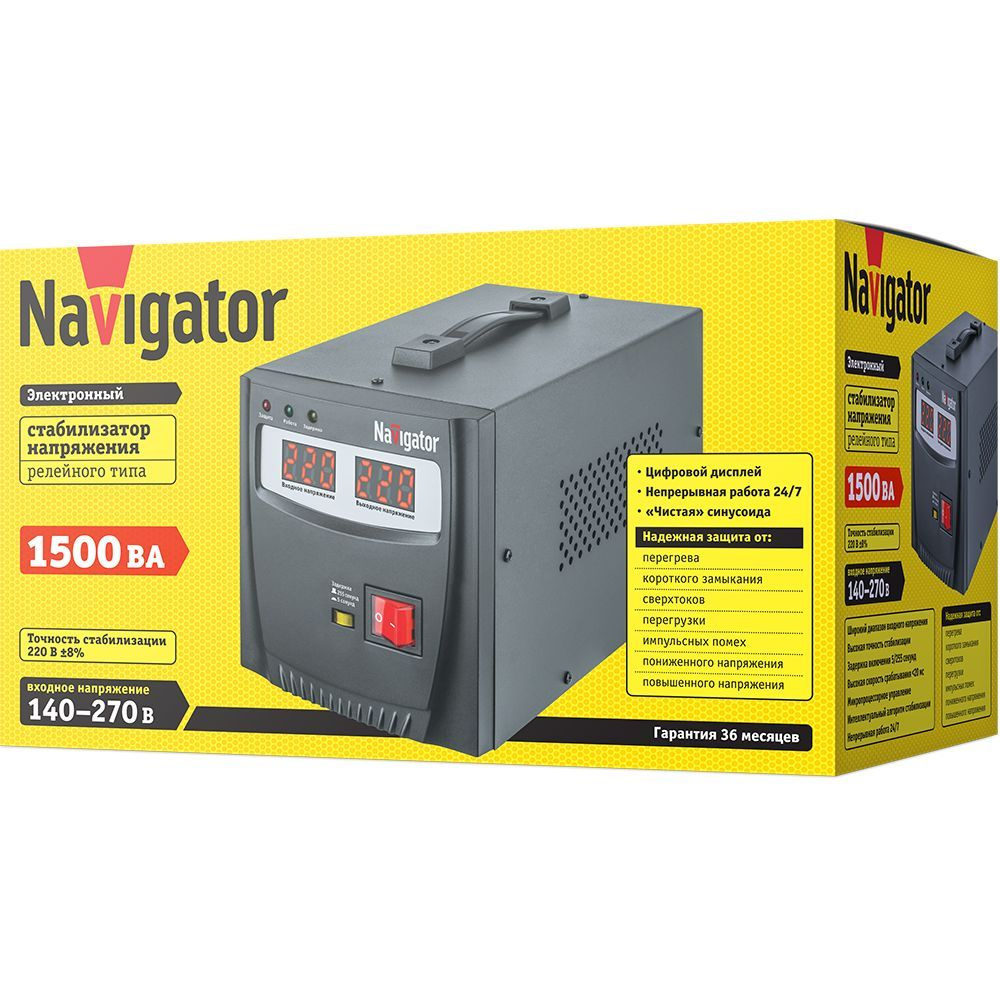 Navigator Стабилизатор напряжения, 1500 В·А, однофазная сеть #1