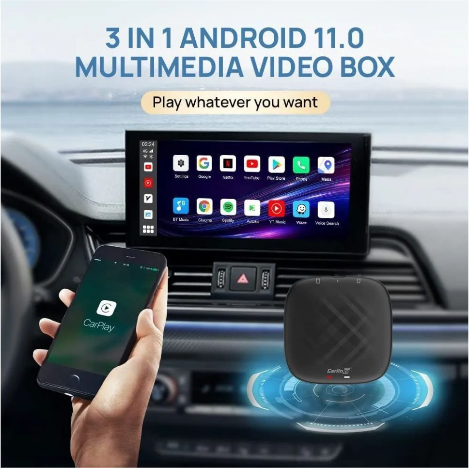 Carlinkit Ai Box Android 11,3 GB + 32 GB, встроенный GPS, беспроводной  Carplay и беспроводной Android Auto, поддерживает только автомобиль с  проводным CarPlay OEM - купить по выгодным ценам в интернет-магазине OZON  (1271232201)