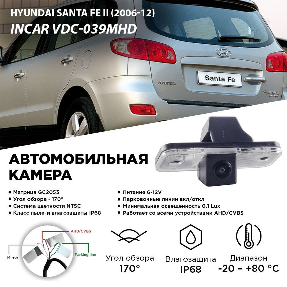 Камера для Hyundai Santa Fe II (06-12) MHD (Incar VDC-039MHD) #1