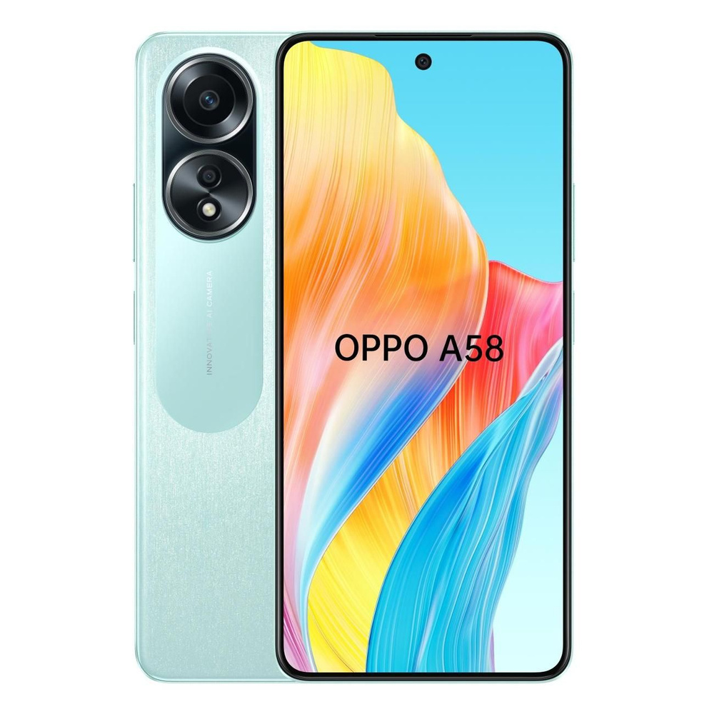 Смартфон OPPO A58 6/128GB светло-зеленый - купить по выгодной цене в  интернет-магазине OZON (1181188599)