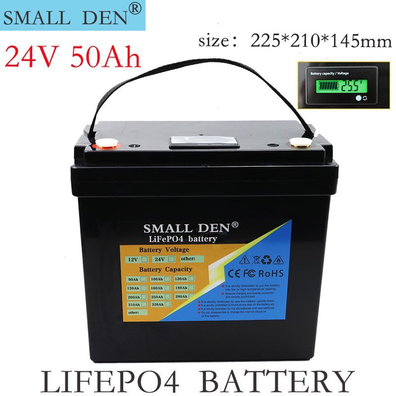 24V 50Ah LiFePO4 Аккумулятор 1200 Вт Электрический светодиодный дисплей ...