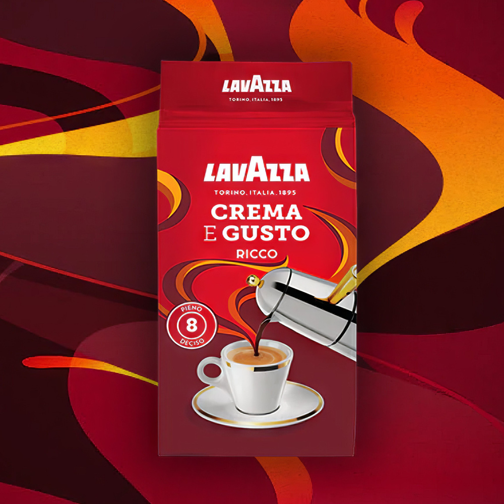Кофе молотый Lavazza Crema e Gusto Ricco, 250г - купить с доставкой по ...