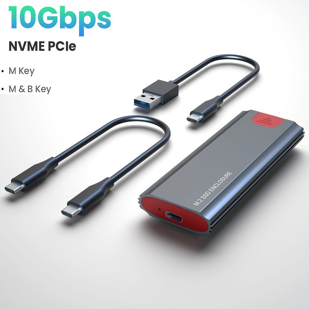 Адаптер корпуса SSD M.2 NVMe, алюминиевый корпус, без инструментов, USB ...