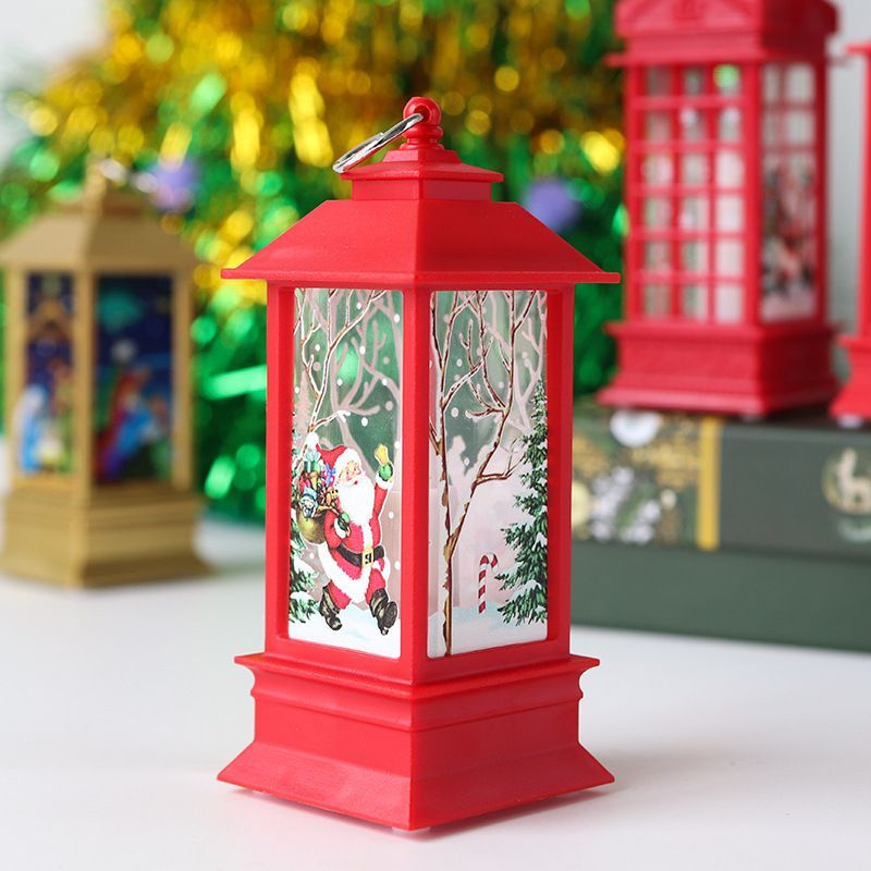 Новогодние игрушки на елку, елочные украшения - фонарь новогодний 1 шт красный, новогодний светильник #1
