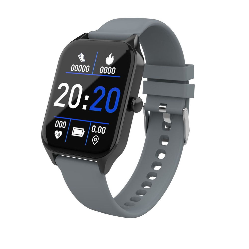 Купить смарт-часы HIPER IoT Watch FIT Gray, экран 1.96" - купить по ...