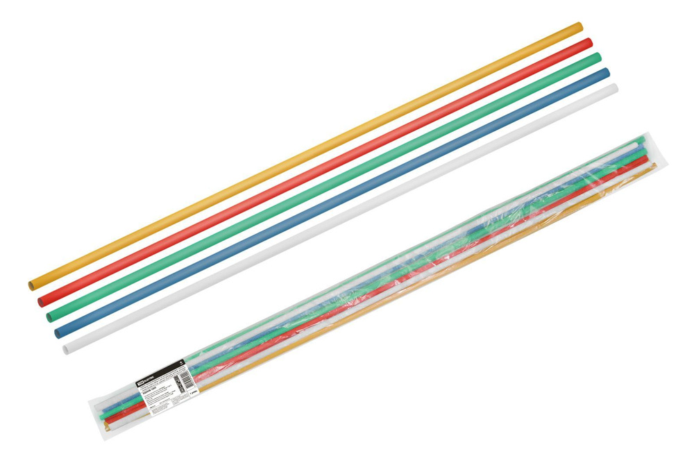 Трубки термоусаживаемые, клеевые, набор 5 цветов по 2 шт. ТТкНГ(3:1)-6,4/2,0 TDM  #1