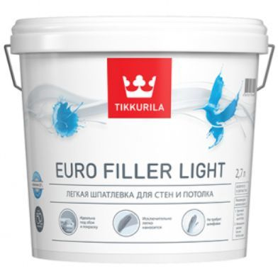 TIKKURILA EURO FILLER LIGHT шпаклевка финишная легкая для стен и потолков (2,7л)  #1