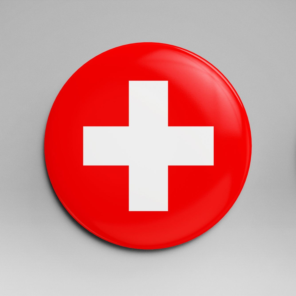 Магнит 58 мм флаг Швейцария #1