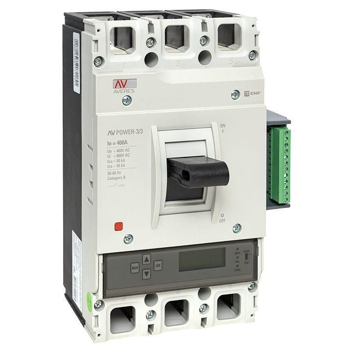 Выключатель автоматический 3п 400А 50кА AV POWER-3/3 ETU6.2 AVERES EKF mccb-33-400-6.2-av  #1
