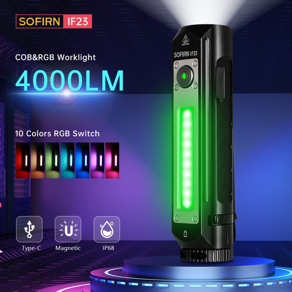 Sofirn IF23 6000K XHP50D Мощный светодиодный фонарь 21700 аккумулятор  4000лм USB C Перезаряжаемый прожектор Фонарь с магнитом - купить с  доставкой по выгодным ценам в интернет-магазине OZON (1271247117)