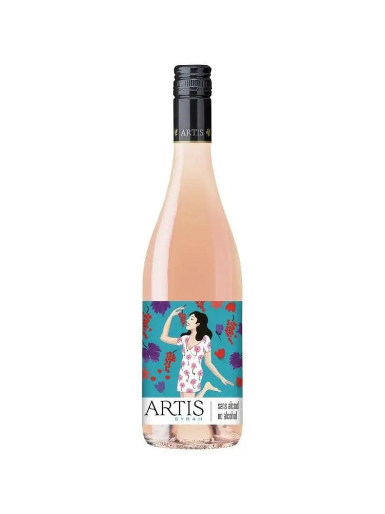 ARTIS Безалкогольное вино Сира розовое полусладкое 750 мл #1