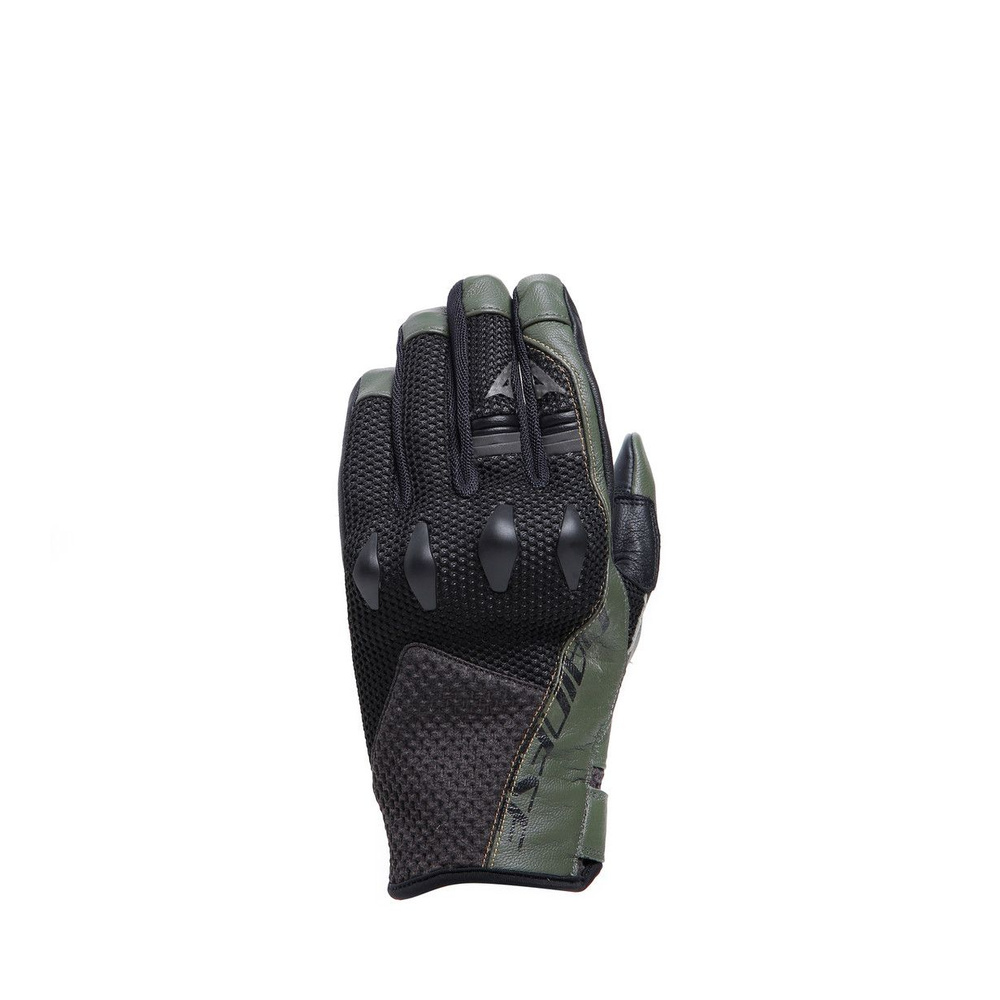 Мотоперчатки мужские летние короткие Dainese KARAKUM ERGO-TEK Black/Army-Green, L  #1