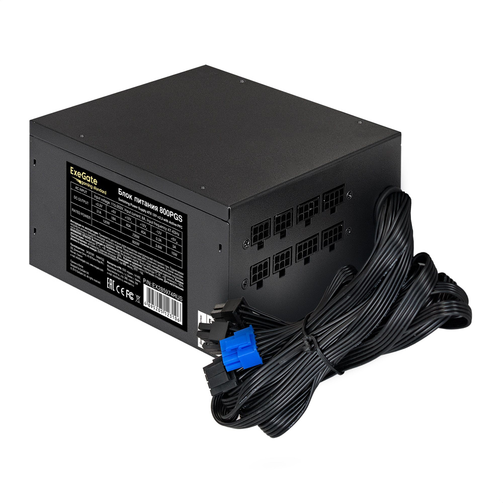Блок питания 800W ExeGate Gaming Standard 800PGS (ATX APFC КПД 80% (80 ...