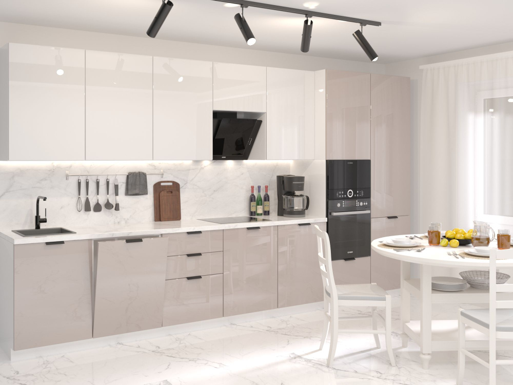 Кухонный гарнитур Фьюжн Angel/Gallant глянец, 4200 мм купить по ...