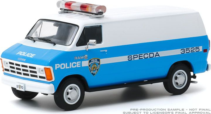 Машинка greenlight 1:43 1987 Dodge Ram B250 NYPD New York Police car Collection die cast alloy car model #1