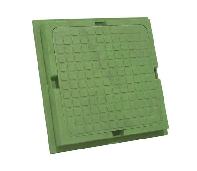 Люк полимерный квадратный зеленый 430х430х50, шт. #1